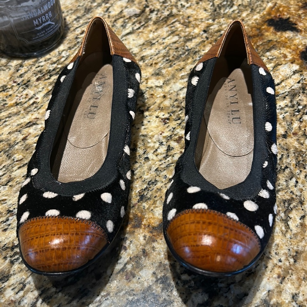 Anylilu - Beautiful leather and calf skin flats